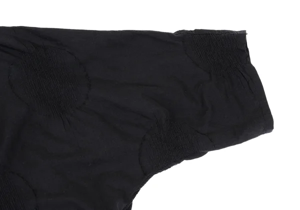 Y's Cotton Dot Shirring Woven Half Zipper Dress K-168754_006