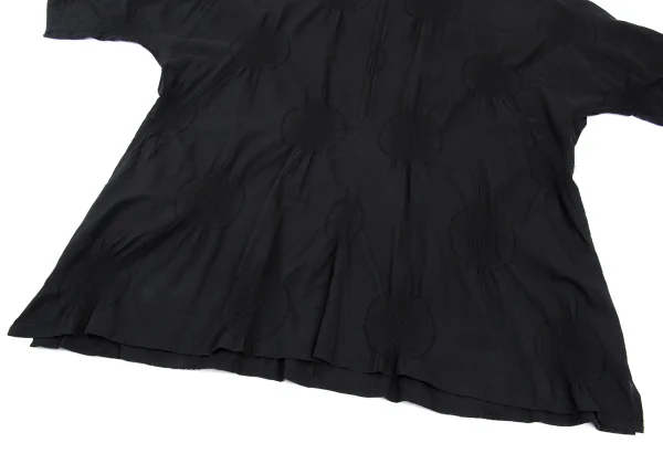 Y's Cotton Dot Shirring Woven Half Zipper Dress K-168754_008