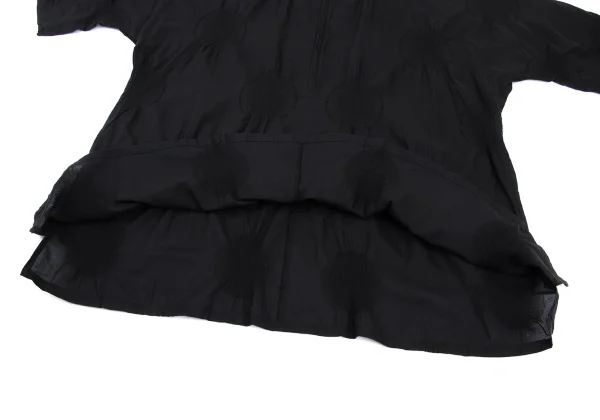 Y's Cotton Dot Shirring Woven Half Zipper Dress K-168754_011