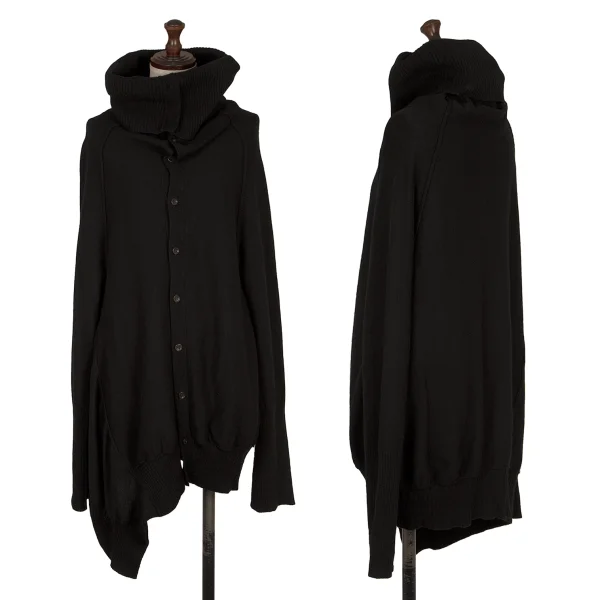 Y's Wool Roll-neck Knit Cardigan Black 2 K-168755_001