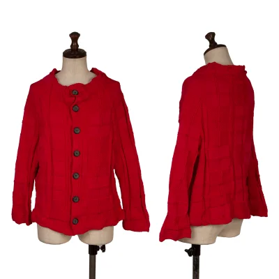 Y's Checker Woven Knit Cardigan