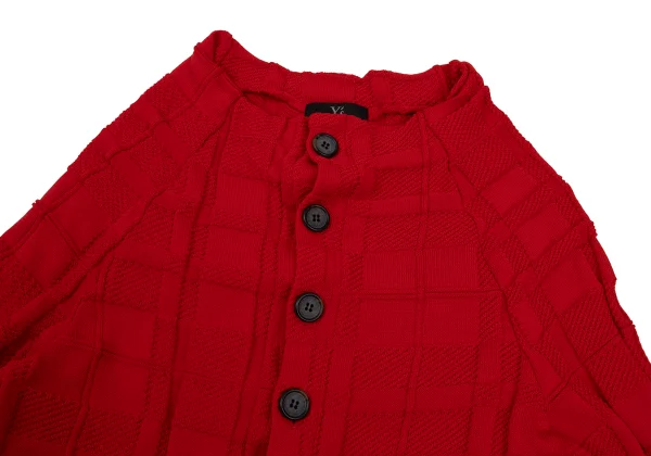 Y's Checker Woven Knit Cardigan K-168756_003