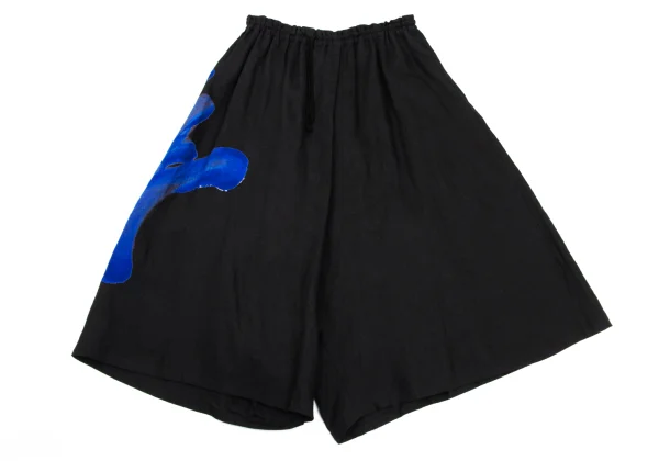 Y's Graphic Printed Linen Dropped Crotch Pants K-168758_002