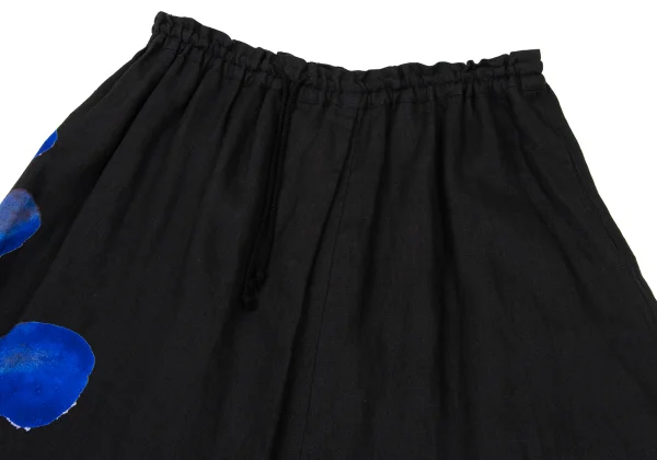 Y's Graphic Printed Linen Dropped Crotch Pants K-168758_003