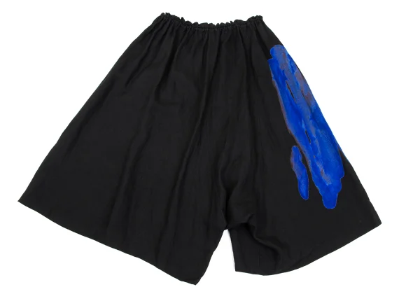 Y's Graphic Printed Linen Dropped Crotch Pants K-168758_012