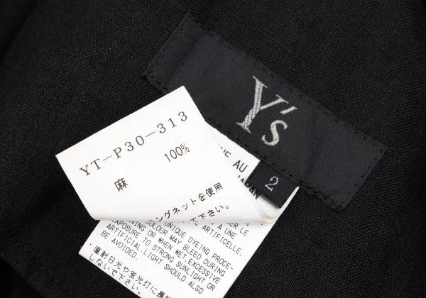 Y's Graphic Printed Linen Dropped Crotch Pants K-168758_016