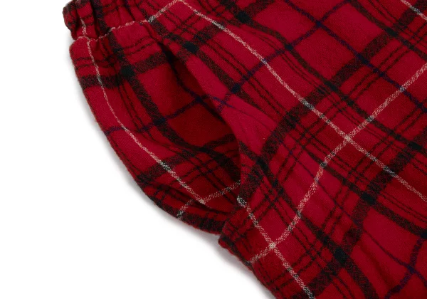 Y's Wool Check Asymmetry Wide  Dropped Crotch Pants K-168759_004