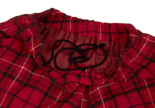 Y's Wool Check Asymmetry Wide  Dropped Crotch Pants K-168759_007