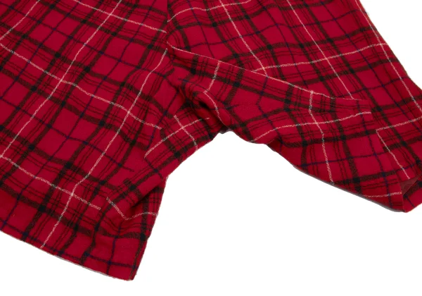 Y's Wool Check Asymmetry Wide  Dropped Crotch Pants K-168759_009