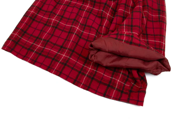 Y's Wool Check Asymmetry Wide  Dropped Crotch Pants K-168759_010