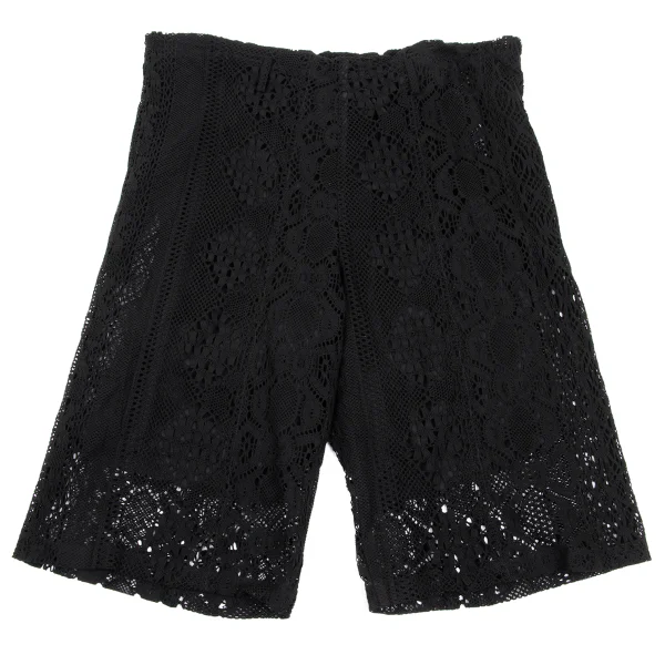 ワイズY's コットンレースハーフパンツ 黒2