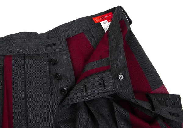 Y's red Label Line Wool Line Jacquard Skirt Pants K-168763_004