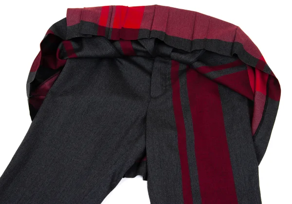 Y's red Label Line Wool Line Jacquard Skirt Pants K-168763_006