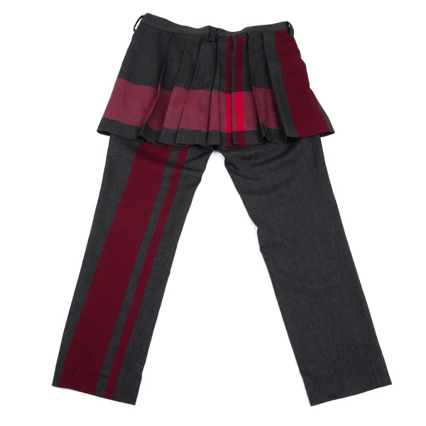 Y's red Label Line Wool Line Jacquard Skirt Pants K-168763_009