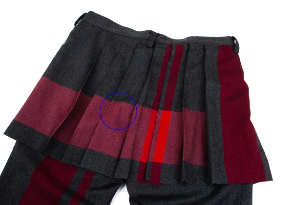 Y's red Label Line Wool Line Jacquard Skirt Pants K-168763_010