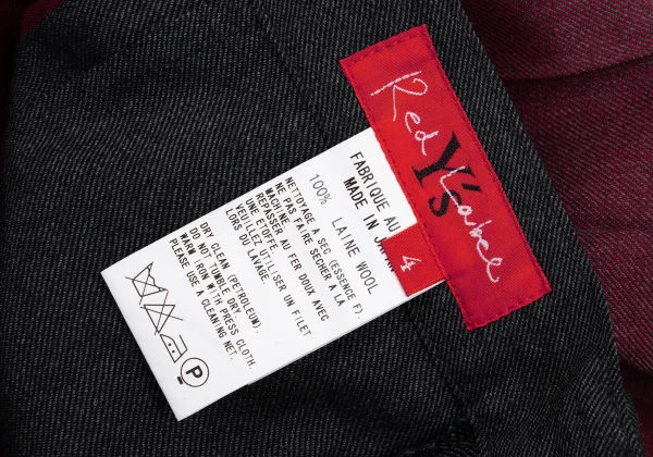 Y's red Label Line Wool Line Jacquard Skirt Pants K-168763_014