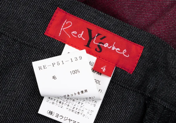 Y's red Label Line Wool Line Jacquard Skirt Pants K-168763_015