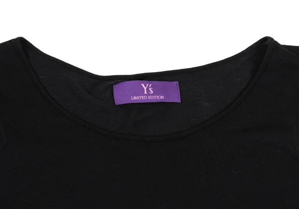 Y's PINK Rayon Wool Glitter Tweed Pocket T Shirt K-168764_004
