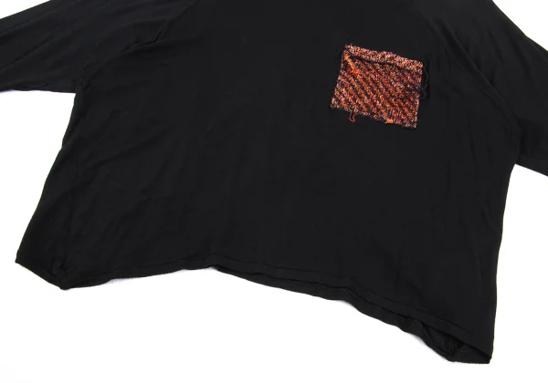 Y's PINK Rayon Wool Glitter Tweed Pocket T Shirt K-168764_008