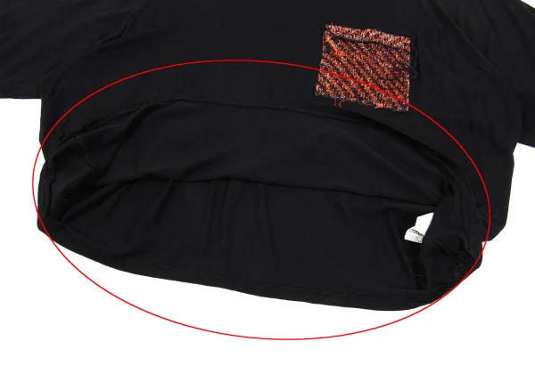 Y's PINK Rayon Wool Glitter Tweed Pocket T Shirt K-168764_009