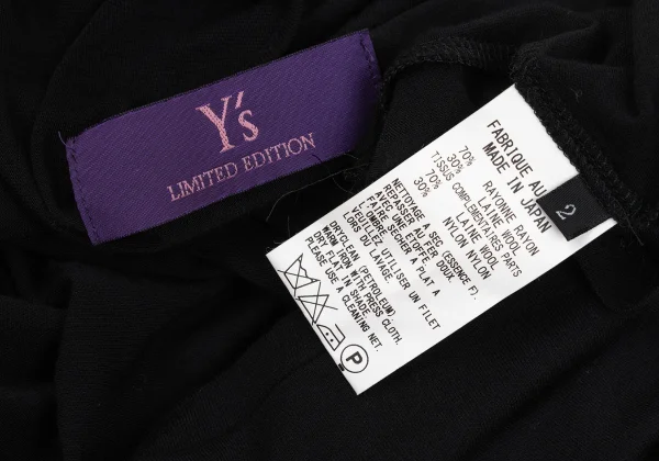 Y's PINK Rayon Wool Glitter Tweed Pocket T Shirt K-168764_015