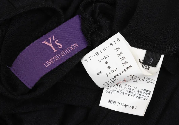 Y's PINK Rayon Wool Glitter Tweed Pocket T Shirt K-168764_016