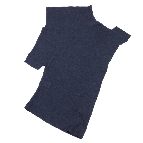 Y's PINK Wool Asymmetry Design Turtleneck Rib Knit Top K-168768_002