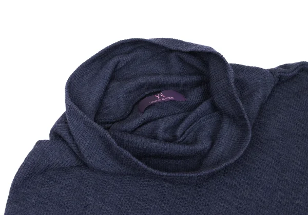 Y's PINK Wool Asymmetry Design Turtleneck Rib Knit Top K-168768_004