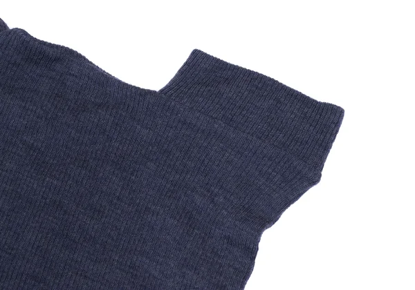 Y's PINK Wool Asymmetry Design Turtleneck Rib Knit Top K-168768_005