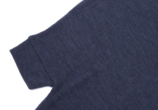 Y's PINK Wool Asymmetry Design Turtleneck Rib Knit Top K-168768_006