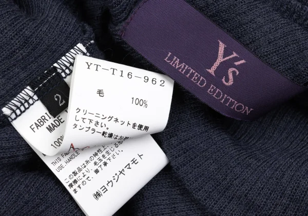 Y's PINK Wool Asymmetry Design Turtleneck Rib Knit Top K-168768_013