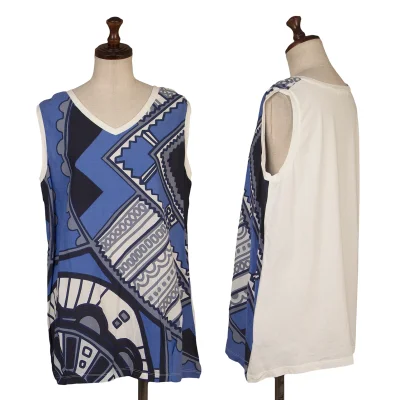 Y's for living Cotton Front Graphic Print V-neck Sleeveless Top