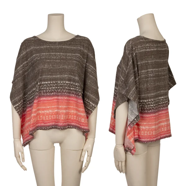 Y's for living Gradation Graphic Print Box Silhouette T-shirt Brown,Pink S-M K-168770_001