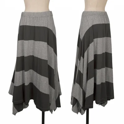 Y's for living Cotton Striped Panel Design Flare Skirt