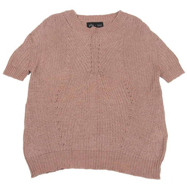 plyy by RAGNE KIKAS Cashmere Blend Cotton Low-gauge Short Sleeve Knit K-168778_002