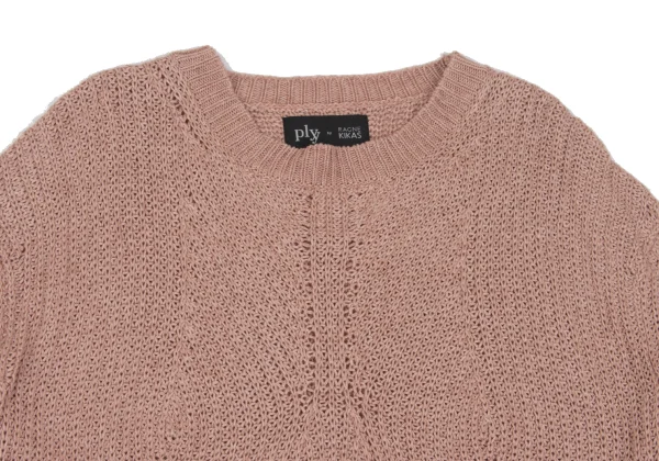 plyy by RAGNE KIKAS Cashmere Blend Cotton Low-gauge Short Sleeve Knit K-168778_003