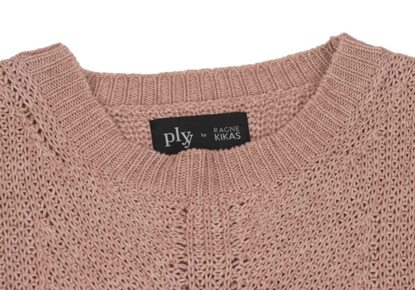 plyy by RAGNE KIKAS Cashmere Blend Cotton Low-gauge Short Sleeve Knit K-168778_004