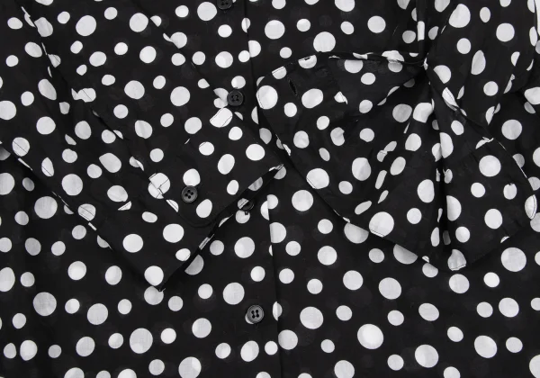 agnes b. Cotton Dot 3/4 Sleeve Sheer Blouse K-168784_007