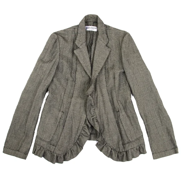 robe de chambre COMME des GARCONS Glen Check Frill Front Jacket K-168789_002