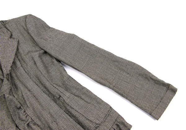 robe de chambre COMME des GARCONS Glen Check Frill Front Jacket K-168789_005