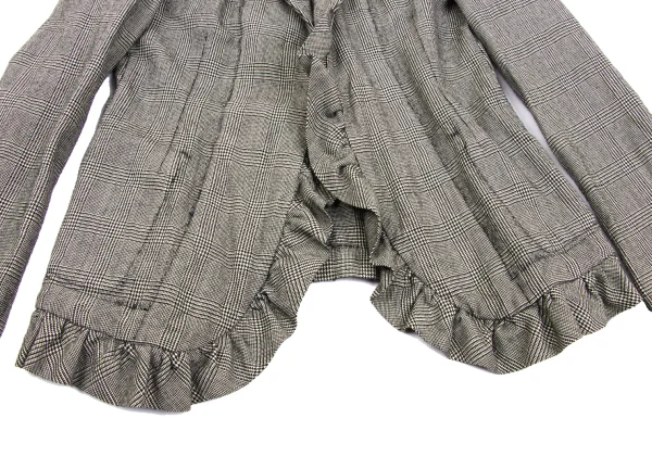 robe de chambre COMME des GARCONS Glen Check Frill Front Jacket K-168789_007
