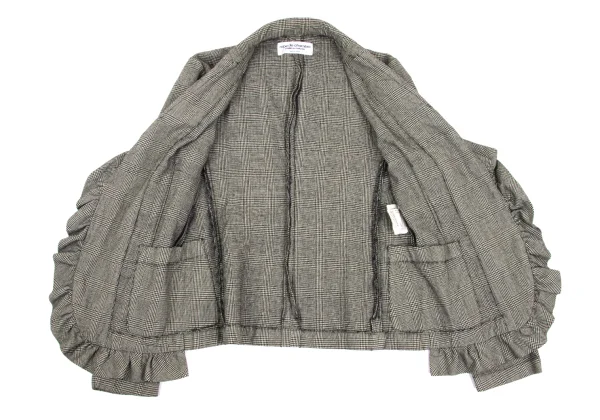 robe de chambre COMME des GARCONS Glen Check Frill Front Jacket K-168789_009