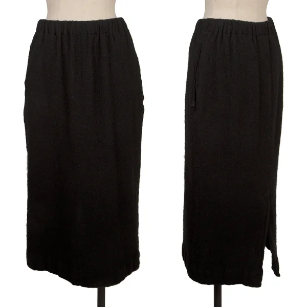COMME des GARCONS Brushed Wool Slit Skirt Black XS K-168793_001