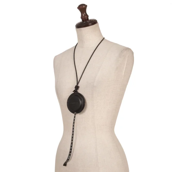 ANN DEMEULEMEESTER Leather Measurement Tape Design Necklace Black  K-168803_001