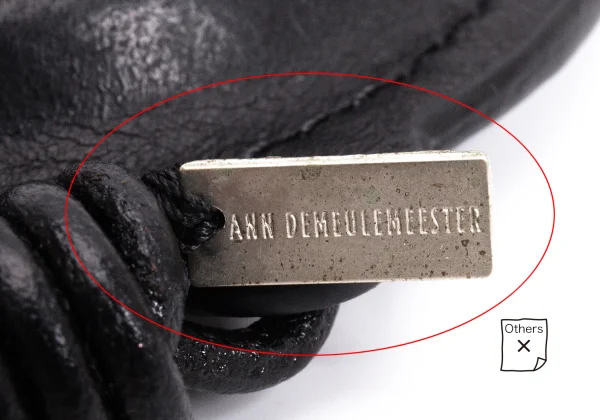 ANN DEMEULEMEESTER Leather Measurement Tape Design Necklace K-168803_010