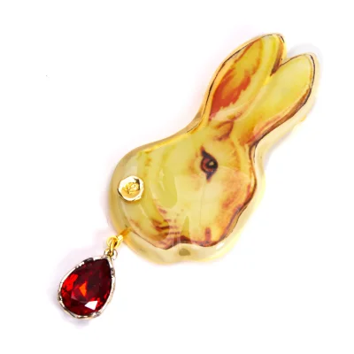 Q-pot. x ahcahcum Rabbit Brooch