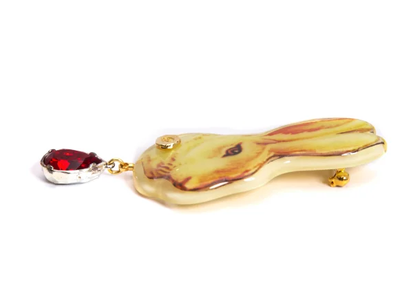 Q-pot. x ahcahcum Rabbit Brooch K-168806_002