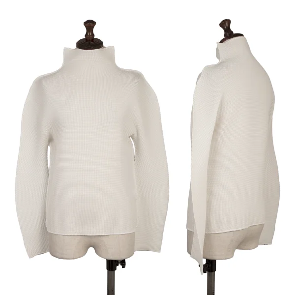 ISSEY MIYAKE me Stretch Pleats High-neck Top White F K-168808_001