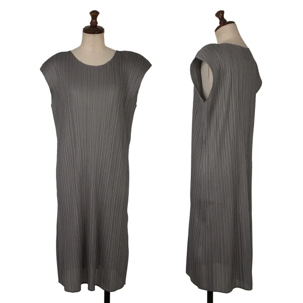 PLEATS PLEASE Pleat Sleeveless Dress Grey 3 K-168810_001