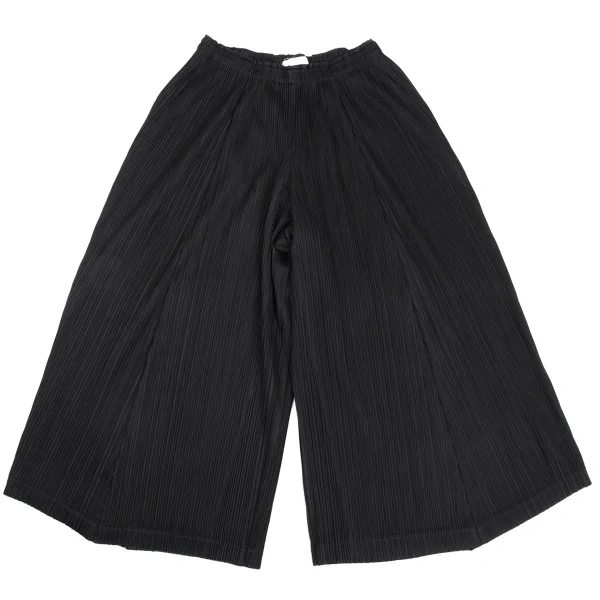 PLEATS PLEASE Pleated Wide Cropped Pants Black 1 K-168814_001
